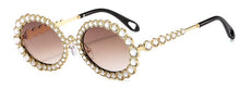 Load image into Gallery viewer, Brand Women Rhinestone Transparent Glasses 90s Retro Round Clear Len Sunglasses Men Glimmering Metal Oval Crystal Eyewear