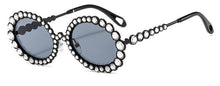Load image into Gallery viewer, Brand Women Rhinestone Transparent Glasses 90s Retro Round Clear Len Sunglasses Men Glimmering Metal Oval Crystal Eyewear