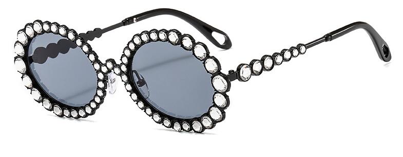 Brand Women Rhinestone Transparent Glasses 90s Retro Round Clear Len Sunglasses Men Glimmering Metal Oval Crystal Eyewear