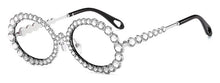 Load image into Gallery viewer, Brand Women Rhinestone Transparent Glasses 90s Retro Round Clear Len Sunglasses Men Glimmering Metal Oval Crystal Eyewear