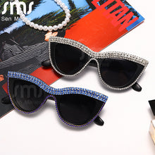 Load image into Gallery viewer, Cat Eye Diamond Sunglasses Women Men Rhinestones Sun Glasses Designer Shades Eyewear Female Eyeglasses UV400