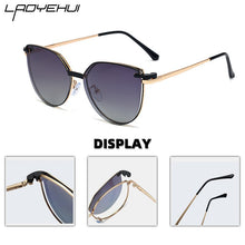 Load image into Gallery viewer, Cat Eye Metal Decorative Glasses With Magnet Clip Optical Prescription Eyeglasses Frame Brand Female Sunglasses Polarized