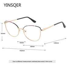 Load image into Gallery viewer, Cat Eye Optical Prescription Glasses Frame For Women Spectacles Frames For Ladies Fake Decorative Eyewear Female Eyeglass
