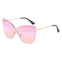 Load image into Gallery viewer, Cat Eye Oversized Women Sunglasses Anti-Reflective Mirror Metal Frame Sun Glasses UV400 Female