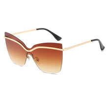 Load image into Gallery viewer, Cat Eye Oversized Women Sunglasses Anti-Reflective Mirror Metal Frame Sun Glasses UV400 Female