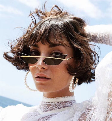 Cat Eye Sunglasses Women Brand Design Colorful Metal Mirror Sunglasses Women UV400 Sunglasses