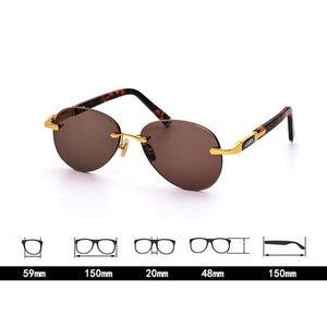 Cat's Eye Rimless Glass Sunglasses Man Woman Natural Crystal Stone Tea Lens Sun Glasses Acetate Frame Retro