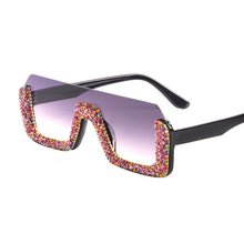 Load image into Gallery viewer, Crystal Square Sunglasses Women Brand Designer Half Frame Oversized Rhinestone Sunglasses Men Eyeglasses For Female UV400