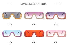 Load image into Gallery viewer, Crystal Square Sunglasses Women Brand Designer Half Frame Oversized Rhinestone Sunglasses Men Eyeglasses For Female UV400