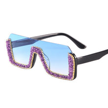 Load image into Gallery viewer, Crystal Square Sunglasses Women Brand Designer Half Frame Oversized Rhinestone Sunglasses Men Eyeglasses For Female UV400