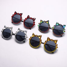 Load image into Gallery viewer, Crystal Sunglasses Women Oversized Round Sun Glasses Shiny Colorful Rhinestone Handmade Eyewear Gafas De Sol