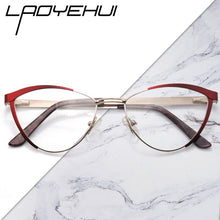 Load image into Gallery viewer, Decorative Eyeglasses Frame For Women Fake Glasses Women Retro Fashion Cat Eye Optical Prescription Glasses For Myopia