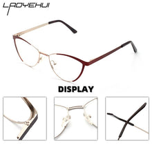 Load image into Gallery viewer, Decorative Eyeglasses Frame For Women Fake Glasses Women Retro Fashion Cat Eye Optical Prescription Glasses For Myopia