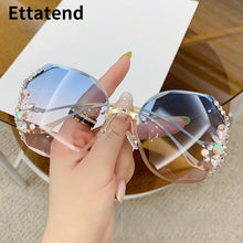 Load image into Gallery viewer, Designer Rimless Sunglasses Women Vintage Brand Shades Bling Rhinestone Big Diamond Sun Glasses Gafas De Sol