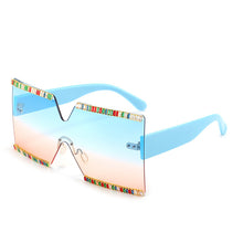 Load image into Gallery viewer, Designer Oversized Blingbling Crystal Sun Glasses Women 2023 Square Zircon Rimless Rhinestone Gafas De Sol Sunglasses