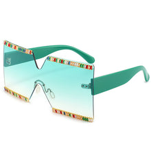 Load image into Gallery viewer, Designer Oversized Blingbling Crystal Sun Glasses Women 2023 Square Zircon Rimless Rhinestone Gafas De Sol Sunglasses
