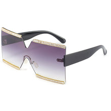 Load image into Gallery viewer, Designer Oversized Blingbling Crystal Sun Glasses Women 2023 Square Zircon Rimless Rhinestone Gafas De Sol Sunglasses