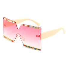 Load image into Gallery viewer, Designer Oversized Blingbling Crystal Sun Glasses Women 2023 Square Zircon Rimless Rhinestone Gafas De Sol Sunglasses