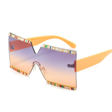 Load image into Gallery viewer, Designer Oversized Blingbling Crystal Sun Glasses Women 2023 Square Zircon Rimless Rhinestone Gafas De Sol Sunglasses