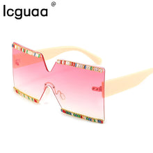 Load image into Gallery viewer, Designer Oversized Blingbling Crystal Sun Glasses Women 2023 Square Zircon Rimless Rhinestone Gafas De Sol Sunglasses