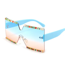 Load image into Gallery viewer, Designer Oversized Blingbling Crystal Sun Glasses Women 2023 Square Zircon Rimless Rhinestone Gafas De Sol Sunglasses