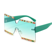 Load image into Gallery viewer, Designer Oversized Blingbling Crystal Sun Glasses Women 2023 Square Zircon Rimless Rhinestone Gafas De Sol Sunglasses