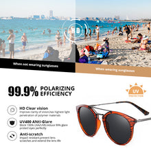 Load image into Gallery viewer, Designer Retro Pilot Sunglasses Men Polarized TR90 Frame Round Sun Glasses for Driving Shades for Women