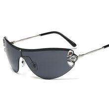 Load image into Gallery viewer, Diamond Cat Eye Sunglasses Women Rimless One Piece Female Men Eyewear Sun Glasses Metal Rhinestone Glasses UV400