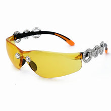 Load image into Gallery viewer, Diamond Cateye Sunglasses Women Men  Goggle Sun Glasses Lady Brand Designer Colorful Lens Cool Pilot Eyewear UV400