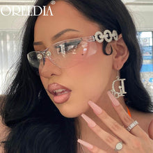 Carica l'immagine nel visualizzatore di Gallery, Diamond Cateye Sunglasses Women Men Goggle Sun Glasses Lady Brand Designer Colorful Lens Cool Pilot Eyewear UV400