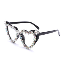 Load image into Gallery viewer, Diamond Sexy Heart Glasses Rhinestones Optical Glasses Frames Trends Women Vintage Eyeglasses De Sol Oculos