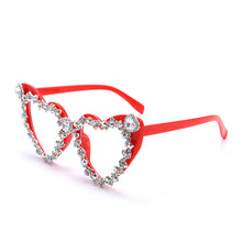 Load image into Gallery viewer, Diamond Sexy Heart Glasses Rhinestones Optical Glasses Frames Trends Women Vintage Eyeglasses De Sol Oculos