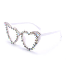 Load image into Gallery viewer, Diamond Sexy Heart Glasses Rhinestones Optical Glasses Frames Trends Women Vintage Eyeglasses De Sol Oculos
