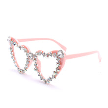 Load image into Gallery viewer, Diamond Sexy Heart Glasses Rhinestones Optical Glasses Frames Trends Women Vintage Eyeglasses De Sol Oculos