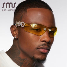 Load image into Gallery viewer, Diamond Sunglasses Men Women Brand Designer Pilot Male Glasses Women Cat Eye Eyeglasses Cool Clear Lens UV400