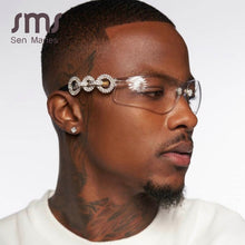 Load image into Gallery viewer, Diamond Sunglasses Men Women Brand Designer Pilot Male Glasses Women Cat Eye Eyeglasses Cool Clear Lens UV400