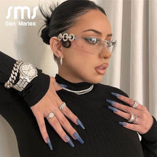 Load image into Gallery viewer, Diamond Sunglasses Men Women Brand Designer Pilot Male Glasses Women Cat Eye Eyeglasses Cool Clear Lens UV400