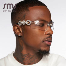 Load image into Gallery viewer, Diamond Sunglasses Men Women Brand Designer Pilot Male Glasses Women Cat Eye Eyeglasses Cool Clear Lens UV400