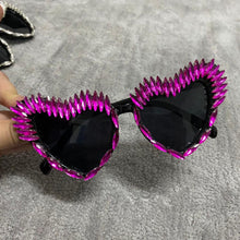Load image into Gallery viewer, Diamond Sunglasses Sexy Cat eye Triangle Sun Glasses Handmade Party lunette de soleil