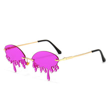 Load image into Gallery viewer, Diamond Sunglasses Women Vintage Unique Tears Shape Punk Sunglasses Rimless Crystal Eyeglasses Female Gafas Shades UV400