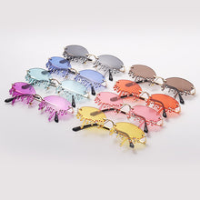 Load image into Gallery viewer, Diamond Sunglasses Women Vintage Unique Tears Shape Punk Sunglasses Rimless Crystal Eyeglasses Female Gafas Shades UV400