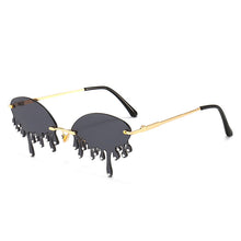Load image into Gallery viewer, Diamond Sunglasses Women Vintage Unique Tears Shape Punk Sunglasses Rimless Crystal Eyeglasses Female Gafas Shades UV400