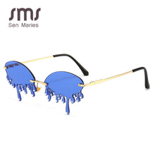 Load image into Gallery viewer, Diamond Sunglasses Women Vintage Unique Tears Shape Punk Sunglasses Rimless Crystal Eyeglasses Female Gafas Shades UV400