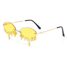 Load image into Gallery viewer, Diamond Sunglasses Women Vintage Unique Tears Shape Punk Sunglasses Rimless Crystal Eyeglasses Female Gafas Shades UV400