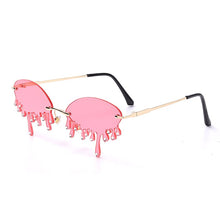 Load image into Gallery viewer, Diamond Sunglasses Women Vintage Unique Tears Shape Punk Sunglasses Rimless Crystal Eyeglasses Female Gafas Shades UV400