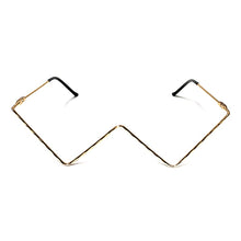 Load image into Gallery viewer, Diamond eyeglasses Alloy Frame for Women green and Red Pink Gem Lensless Chain Pendant Half Frame glasses