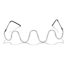 Load image into Gallery viewer, Luxury Fashion Diamond eyeglasses Alloy Frame for Women green and Red Pink Gem Lensless Chain Pendant Half Frame glasses
