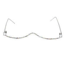 Load image into Gallery viewer, Luxury Fashion Diamond eyeglasses Alloy Frame for Women green and Red Pink Gem Lensless Chain Pendant Half Frame glasses