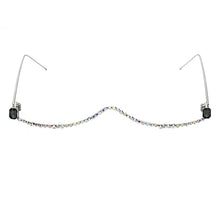 Load image into Gallery viewer, Luxury Fashion Diamond eyeglasses Alloy Frame for Women green and Red Pink Gem Lensless Chain Pendant Half Frame glasses