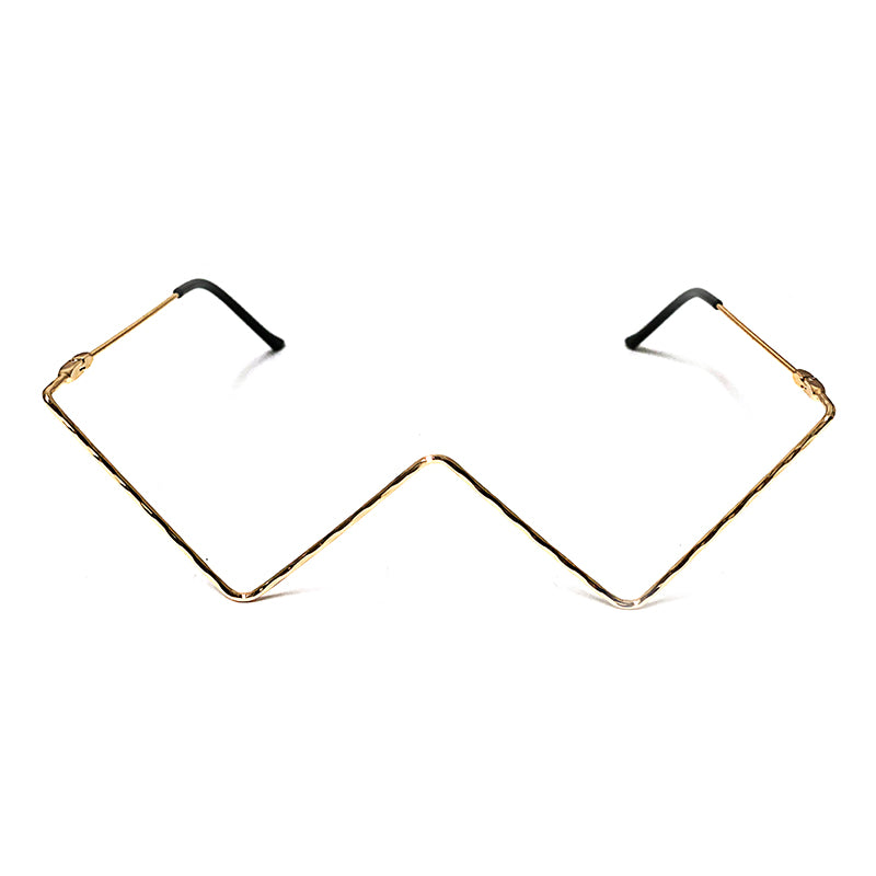 Diamond eyeglasses Alloy Frame for Women green and Red Pink Gem Lensless Chain Pendant Half Frame glasses